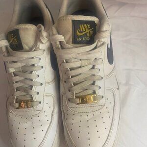 Nike Air Force One Essential White Black Women's  Sneakers Shoes, Size 9.5